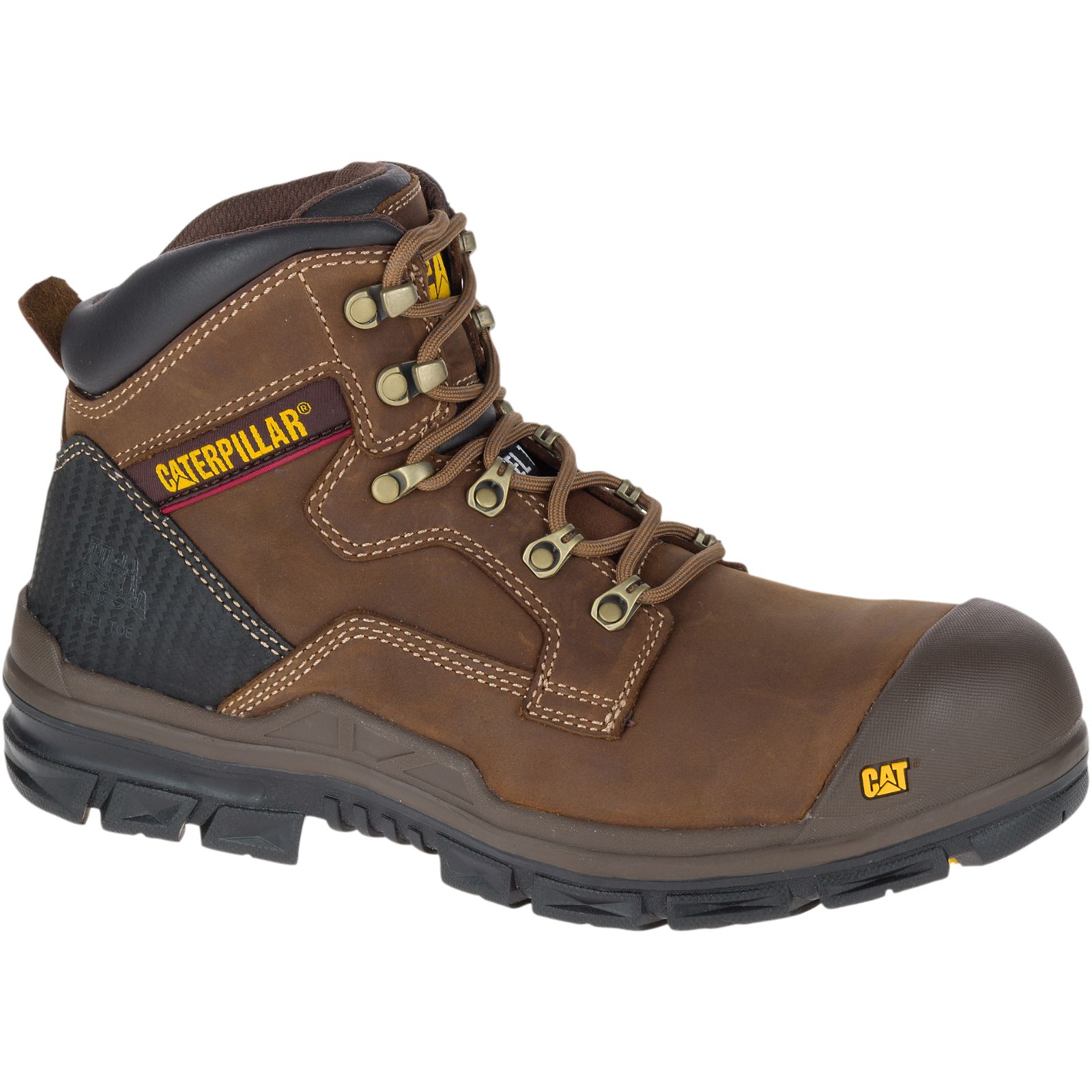 Caterpillar Bearing S3 Water Resistant Hro Src Steel Toe - Mens Work Boots - Brown - NZ (481AJRCPS)